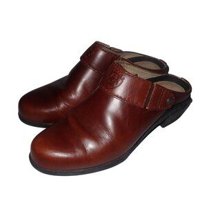 Ariat Western Chestnut Leather Sling Back Mules Shoe Boots 94070 Womens Size 6.5